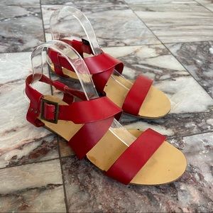 Lorenzo Chelini Italian Leather Sandals Red 41
